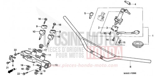 HANDLE PIPE/TOP BRIDGE NX650X de 1999